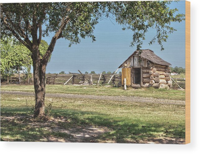 Texas Heritage Wood Print featuring the photograph The Wood Shed by James Woody
