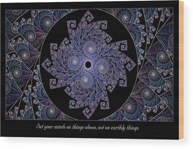 Fractals Wood Print featuring the digital art Things Above by Missy Gainer