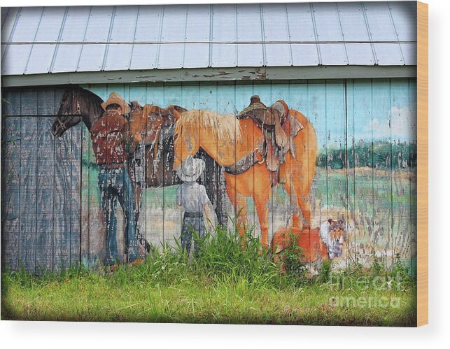 America Wood Print featuring the photograph This Old Barn by Ella Kaye Dickey