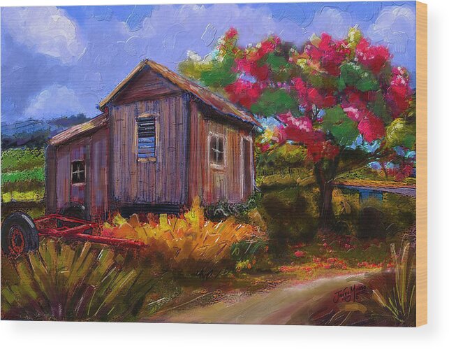 House Wood Print featuring the painting This old house St Kitts by James Mingo