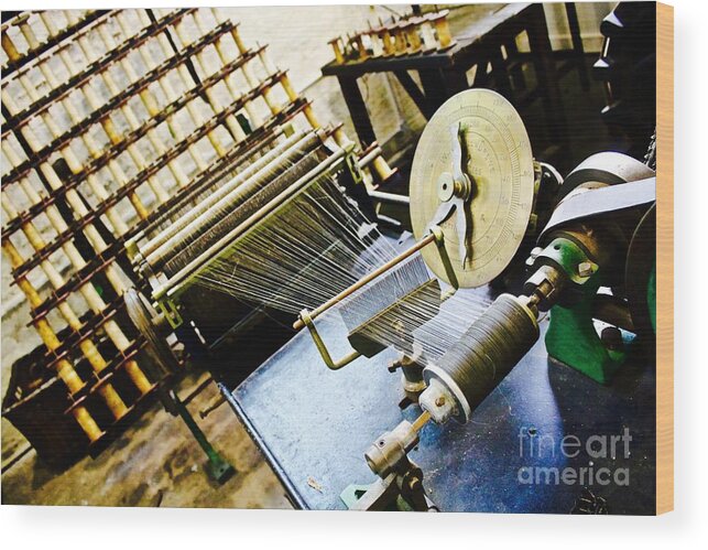 Industrial Machine Wood Print featuring the photograph Threaded by Phil Cappiali Jr