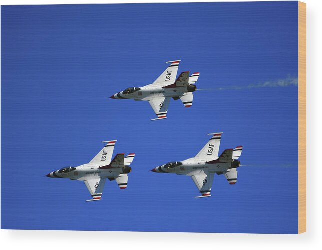 Three Thunderbirds Wood Print featuring the photograph Three Thunderbirds by Raymond Salani III