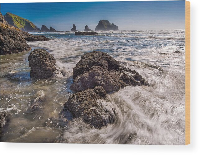 Bay Wood Print featuring the photograph Tidal Dance by DCat Images