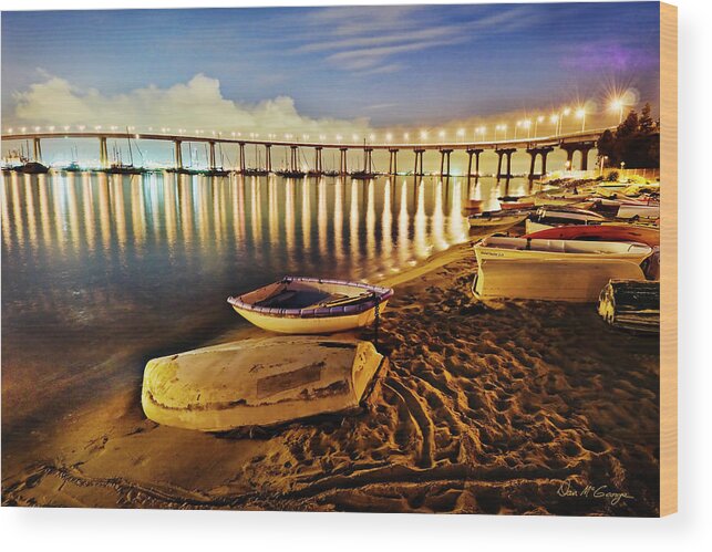 Coronado Wood Print featuring the photograph Tidelands Taxis by Dan McGeorge