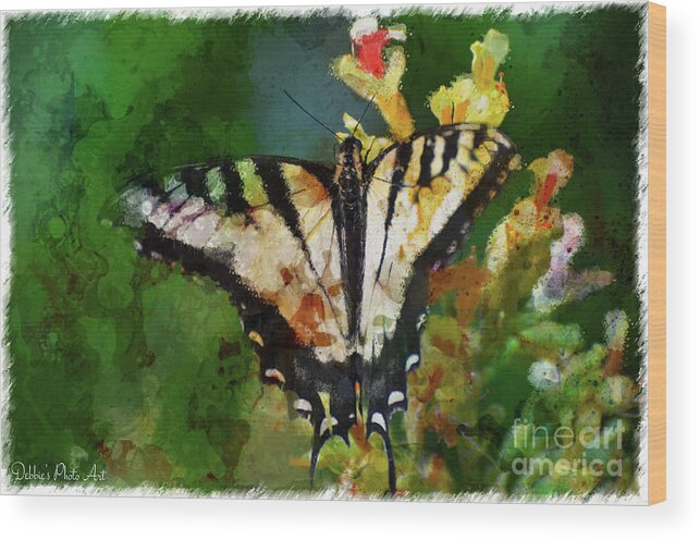 Nature Wood Print featuring the photograph Tiger Swallowtail Butterfly 5 by Debbie Portwood