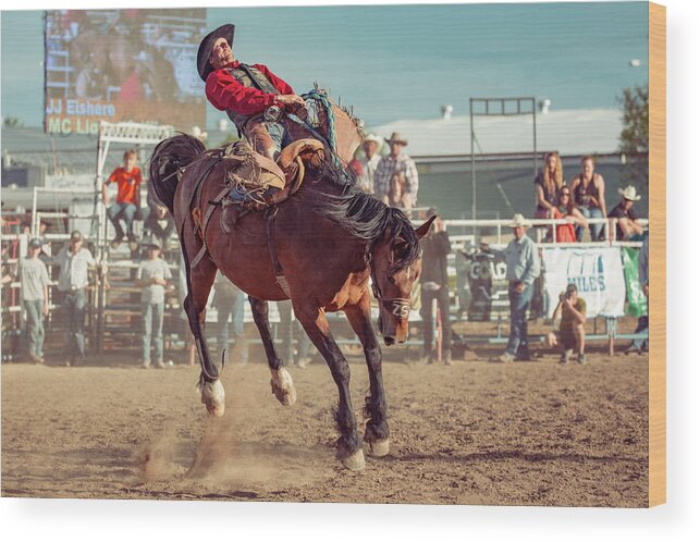 Rodeo Wood Print featuring the photograph Tight Grip by Todd Klassy