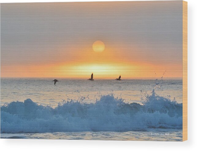 Obx Sunrise Wood Print featuring the photograph Time to fly by Barbara Ann Bell