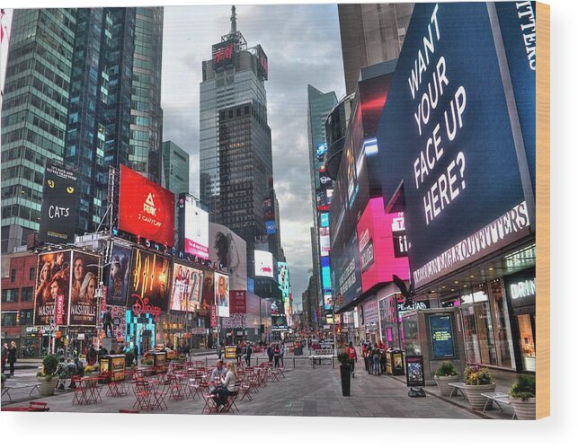 Times Square Wood Print featuring the photograph Times Square New York City 102 by Timothy Lowry