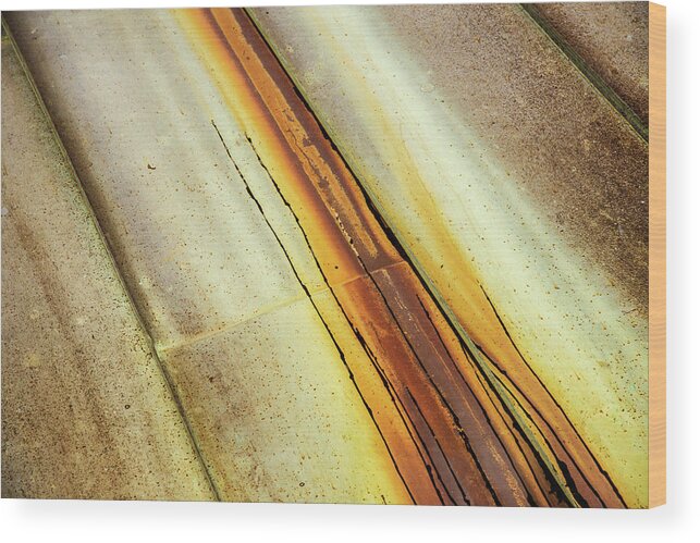 Abstract Wood Print featuring the photograph Tin Roof Abstract by Don Johnson