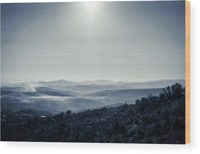 Mountain Amazing Sunset Wood Print featuring the photograph To a peaceful valley by AM FineArtPrints
