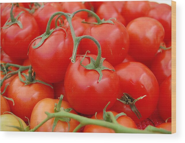 Vegetables Wood Print featuring the photograph Tomatoes by Amy Fose