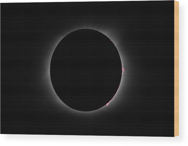 Eclipse Wood Print featuring the photograph Total Eclipse 2017 by Sharin Gabl