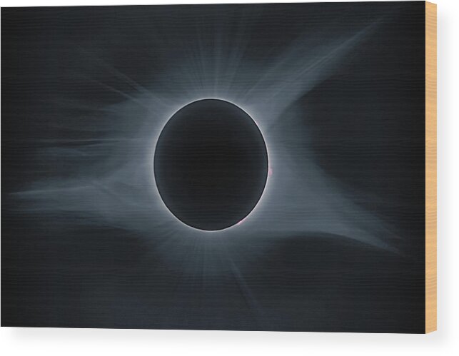 August 21 Wood Print featuring the photograph Total Solar Eclipse Corona by Alan Vance Ley