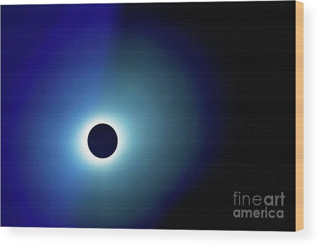 Total Solar Eclipse Wood Print featuring the mixed media Totally Surreal by Tanya Filichkin