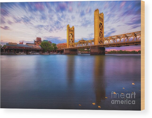 Sacramento Wood Print featuring the photograph Tower Bridge Sacramento 3 by Anthony Michael Bonafede