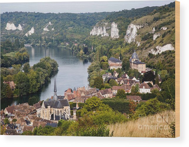 Andelys Wood Print featuring the photograph Town Of Andelys, France, On The River by Gregory G. Dimijian