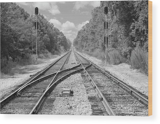 Railroad Tracks Wood Print featuring the photograph Tracks 2 by Mike McGlothlen
