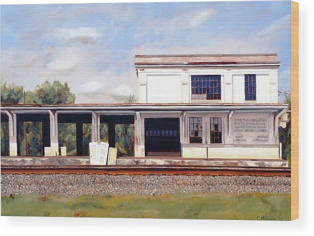 Alabama Wood Print featuring the painting Trackside in Alabama by Craig Morris