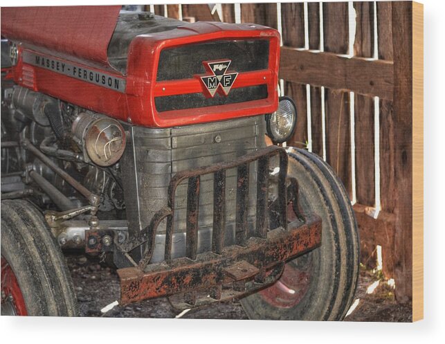 Tractor Wood Print featuring the photograph Tractor Grill by Joseph Caban