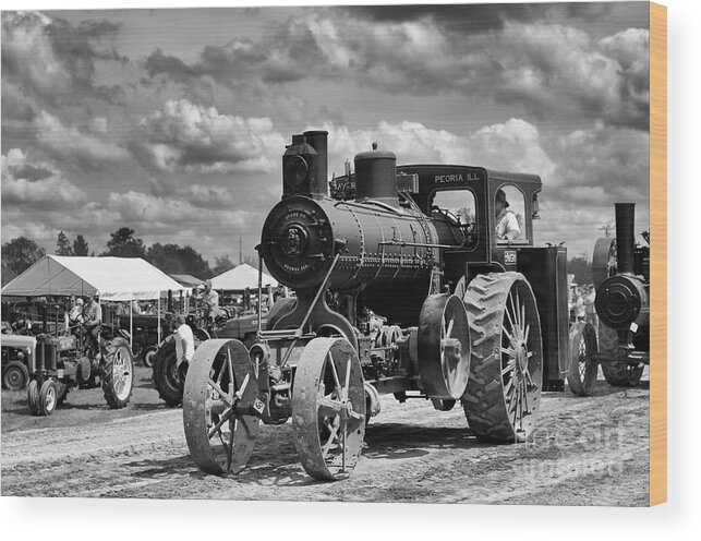 Tractor Wood Print featuring the photograph Tractor Steam Engine by Tamara Becker