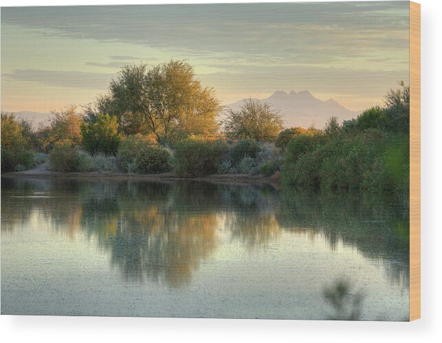 Lake Wood Print featuring the photograph Tranquil Morning at the Lake by Sue Cullumber