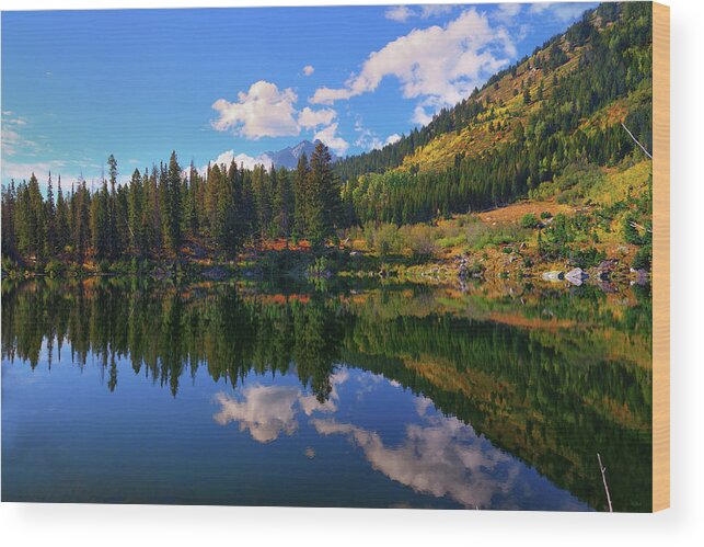 Trapper Lake Wood Print featuring the photograph Trapper Lake Reflections by Greg Norrell