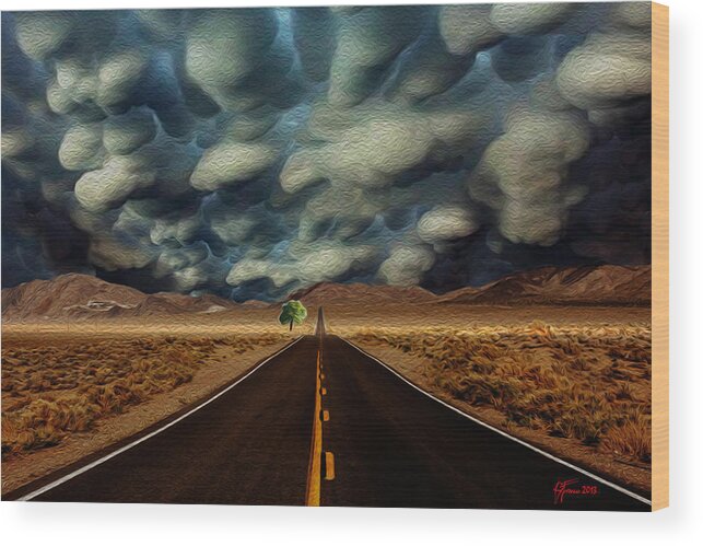 Desert Road Wood Print featuring the digital art Treasure found by Vincent Franco