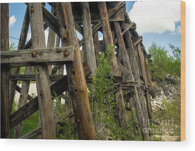 Trestle Timber Wood Print featuring the photograph Trestle Timber by Imagery by Charly