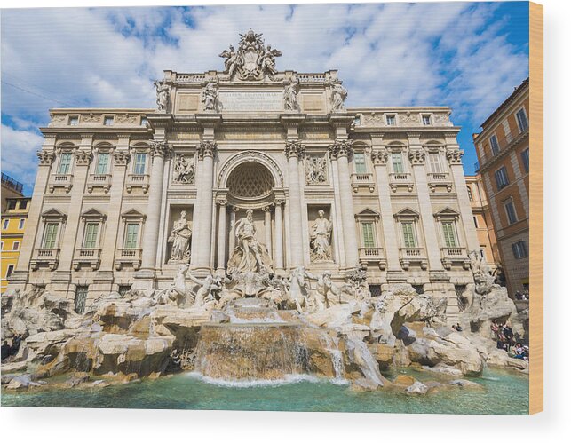 Italy Wood Print featuring the photograph Trevi Fountain Rome, Italy by Mats Silvan