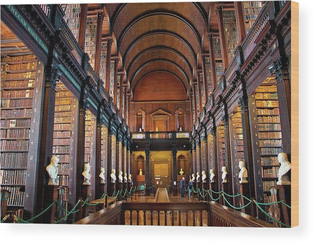 Trinity College Wood Print featuring the photograph Trinity College Long Room by Marisa Geraghty Photography