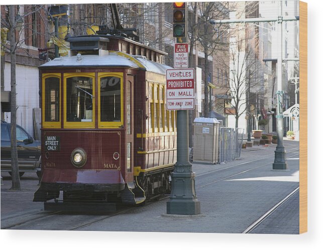 Trolley Wood Print featuring the photograph Trolley - Memphis by DArcy Evans