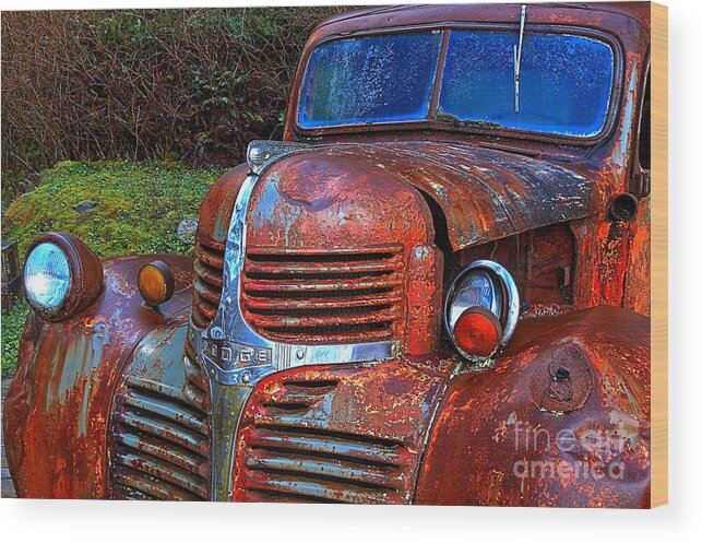 Dodge Truck Wood Print featuring the photograph Trust Rusty by Adam Jewell