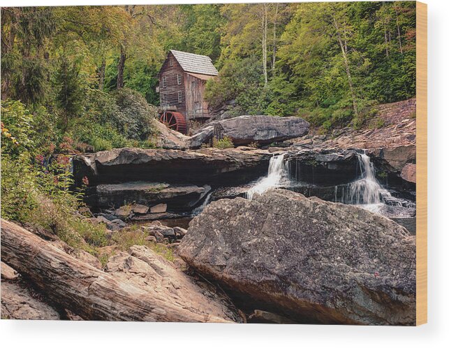 Glade Creek Mill Wood Print featuring the photograph Tucked Away - Historic Old Mill Photography by Gregory Ballos