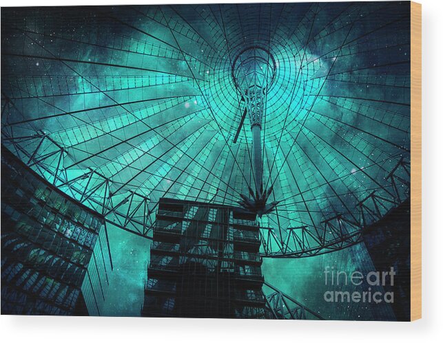 Universe Wood Print featuring the photograph Turquoise Cosmic Berlin by Brenda Kean