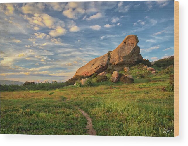 Turtle Rock Wood Print featuring the photograph Turtle Rock At Sunset by Endre Balogh