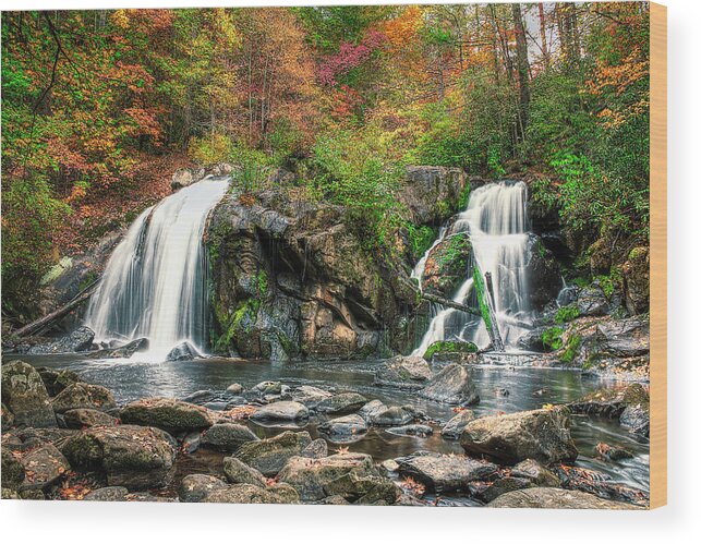 Waterfall Wood Print featuring the photograph Turtletown Creek Falls Version 2 by Lorraine Baum