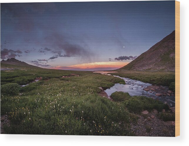 American West Wood Print featuring the photograph Twilight Alpine Stream by Chris Bordeleau