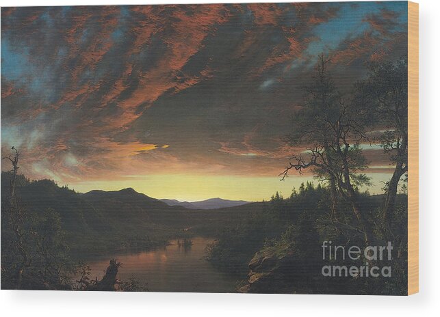 Frederic Edwin Church Wood Print featuring the painting Twilight in the Wilderness by MotionAge Designs