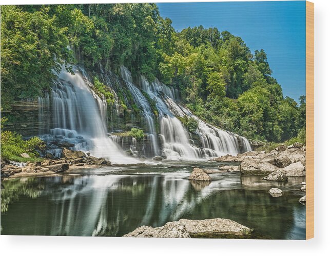 2015 Wood Print featuring the photograph Twin Falls in Summer by Kenneth Everett