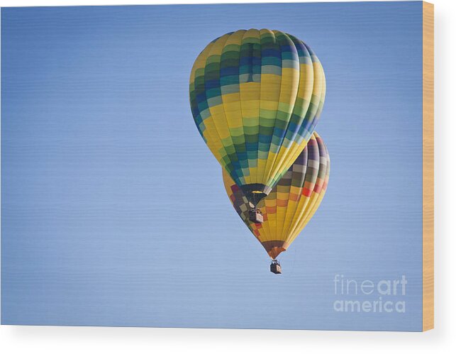 Hot Air Balloon Wood Print featuring the photograph Two Balloons by Ana V Ramirez