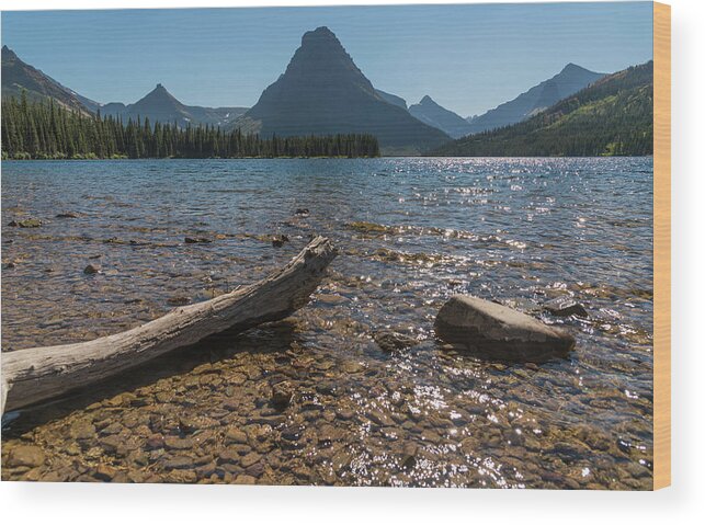 Two Medicine Lake Wood Print featuring the photograph Two Medicine by Kristopher Schoenleber