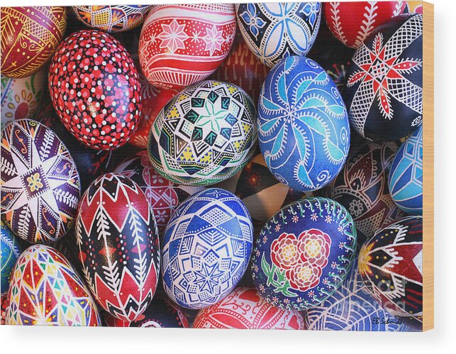 Pysanky Wood Print featuring the photograph Ukrainian Easter Eggs by E B Schmidt