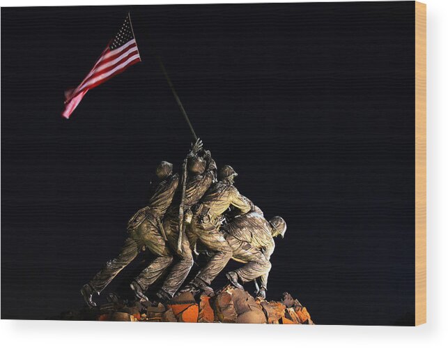 Usmc Wood Print featuring the photograph Uncommon Valor by Mitch Cat
