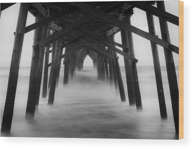 Oceancrestpier Wood Print featuring the photograph Under Ocean Crest Pier by Nick Noble
