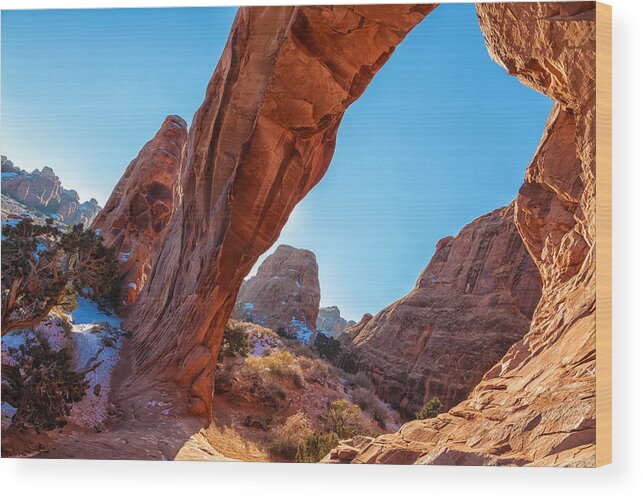 Landscape Wood Print featuring the photograph Under The Arch Rock by Jonathan Nguyen