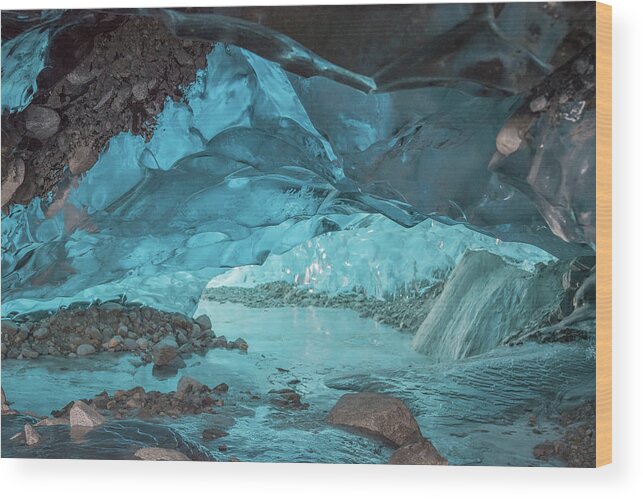 Ice Caves Wood Print featuring the photograph Under The Glacier by David Kirby
