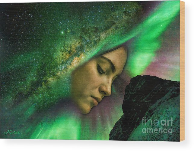 Space Wood Print featuring the photograph Under the Milky Way by Kira Bodensted
