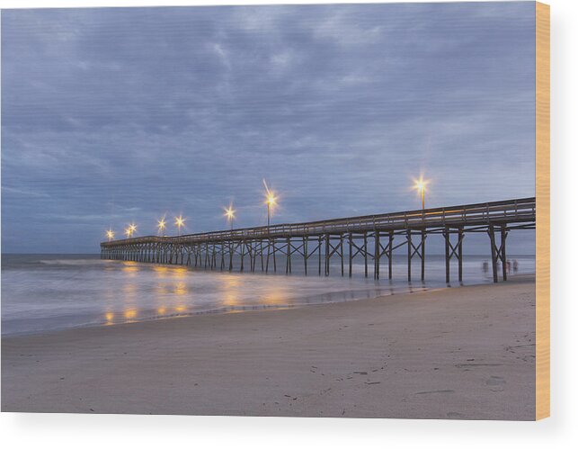 Beach Wood Print featuring the photograph Under the Pier by Alan Raasch