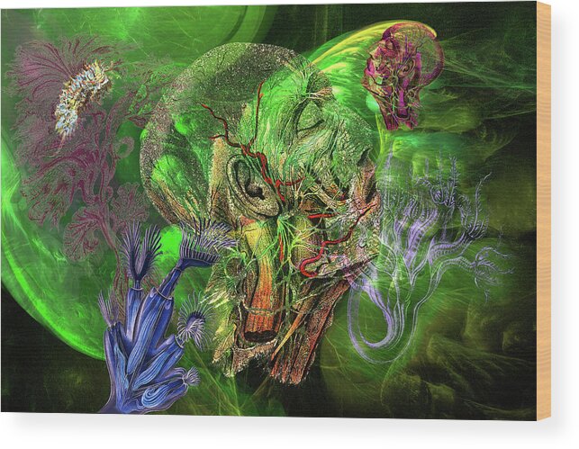 Underwater Wood Print featuring the digital art Underwater Dream by Lisa Yount