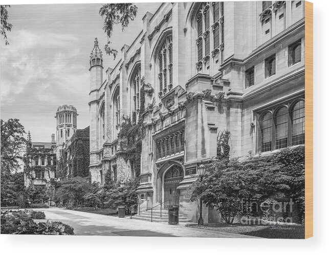 Chicago Wood Print featuring the photograph University of Chicago Stuart Hall by University Icons